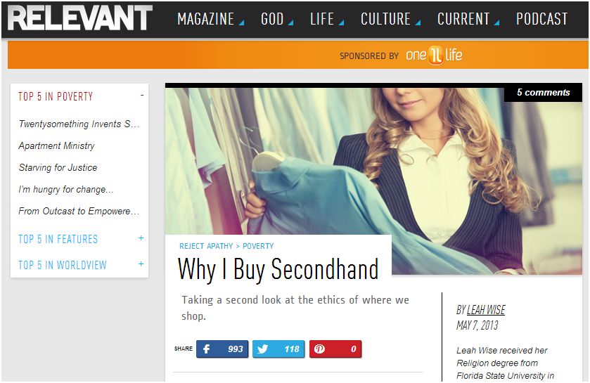 why i buy secondhand relevant